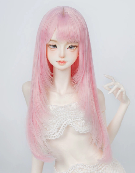 フェザーカールロングヘア：ピンク（8-9inch対応）｜DOLK（ドルク）