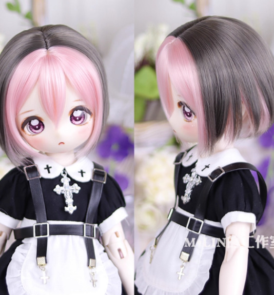 ツートンボブヘア：ピンクxブラウン（8-9inch対応）｜DOLK（ドルク）