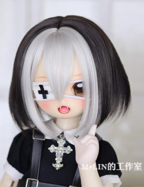 ツートンボブヘア：灰x黒（8-9inch対応）｜DOLK（ドルク）