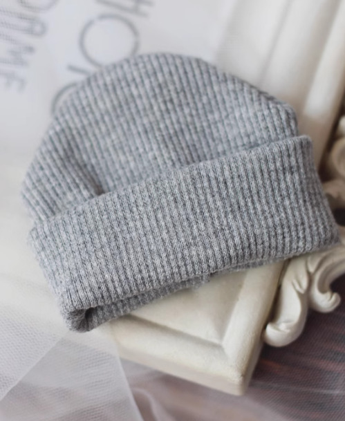 シンプルニット帽：グレー（50cm,60cm,8-9inch対応）（DD）｜DOLK