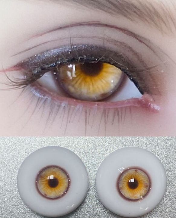 リアル質感レジンアイ：01イエロー16/6（16mm）｜DOLK（ドルク）