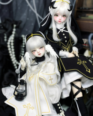 ゴシックドレスセット/クロスプロローグ：ホワイト（40cm,MSD,MDD対応