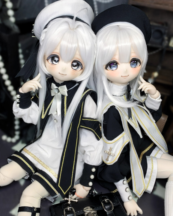 ゴシックドレスセット/クロスプロローグ：ホワイト（40cm,MSD,MDD対応