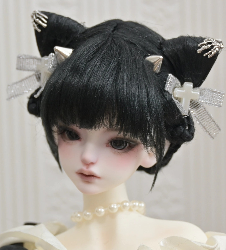 ゴシックお団子ウィッグ- ブラック (7-8inch)｜DOLK（ドルク）