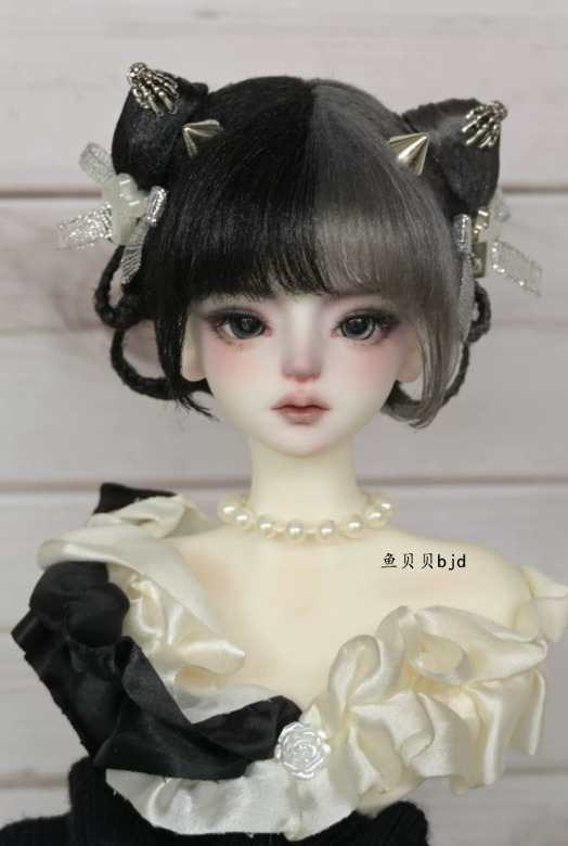 ゴシックお団子ウィッグ- ブラック (7-8inch)｜DOLK（ドルク）
