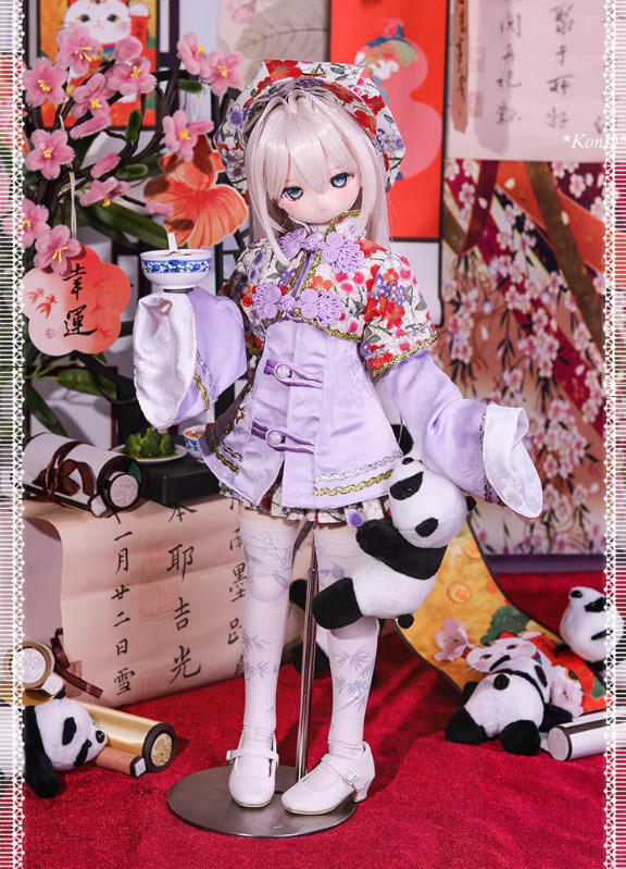 飲茶パンダチーパオセット：白（40cm,MDD対応）（MiniDD）｜DOLK（ドルク）
