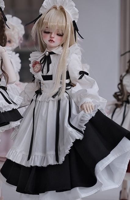 期間限定】モダンメイド服SPセット（ロング丈）：ブラック（40cm,MDD