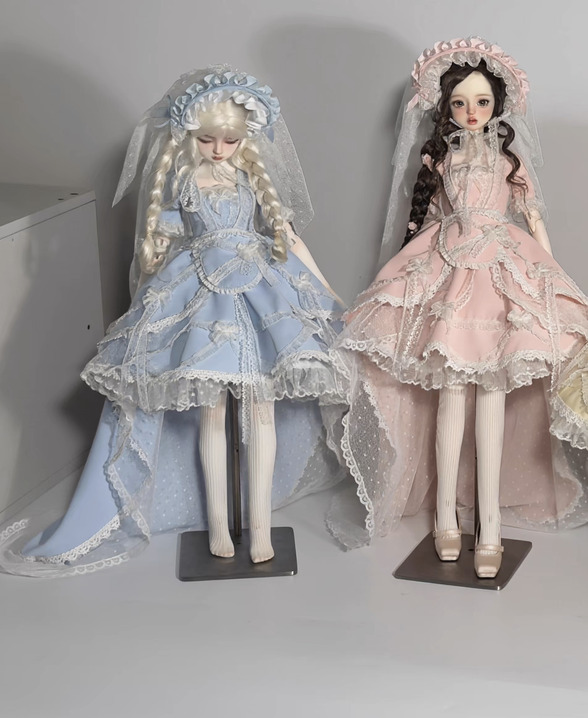 レイヤーレースドレスセット：イエロー（40cm,MSD対応）（MSD）｜DOLK