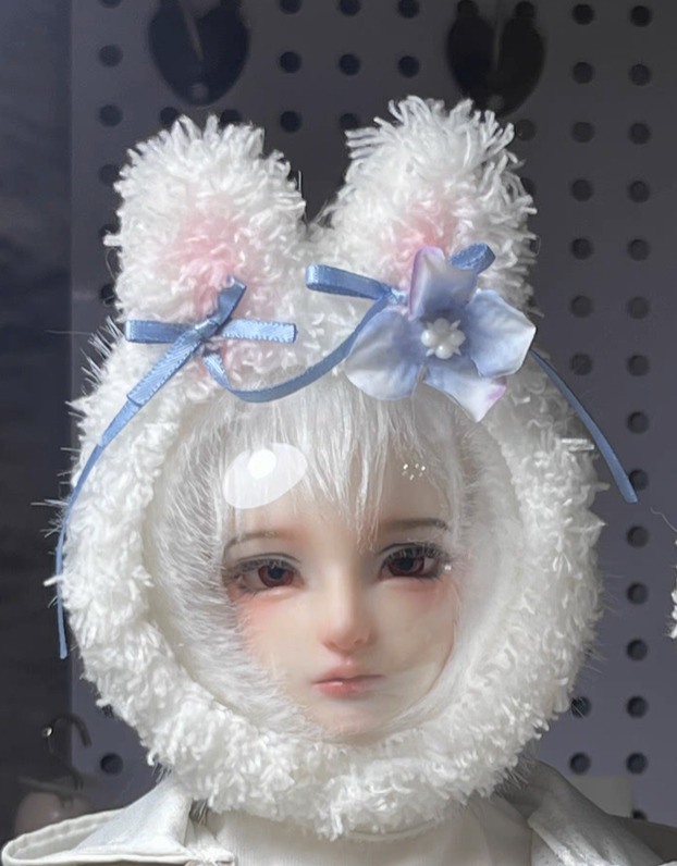 ドールフェイスカバー：うさ耳ブルー（60cm対応）（DD）｜DOLK（ドルク）