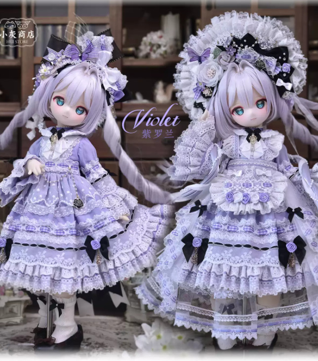 和ロリータフリルドレスセット・ヴァイオレット（40cm,MDD対応