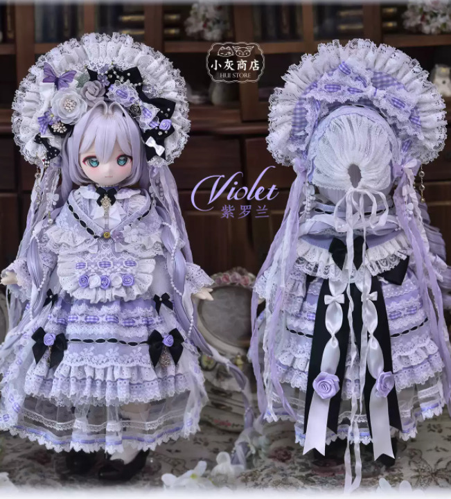 和ロリータフリルドレスセット・ヴァイオレット（40cm,MDD対応