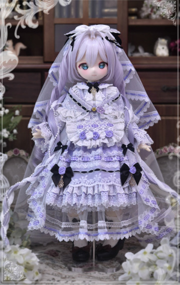 和ロリータフリルドレスセット・ヴァイオレット（40cm,MDD対応