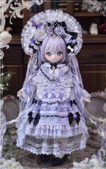 和ロリータフリルドレスセット・ヴァイオレット（40cm,MDD対応