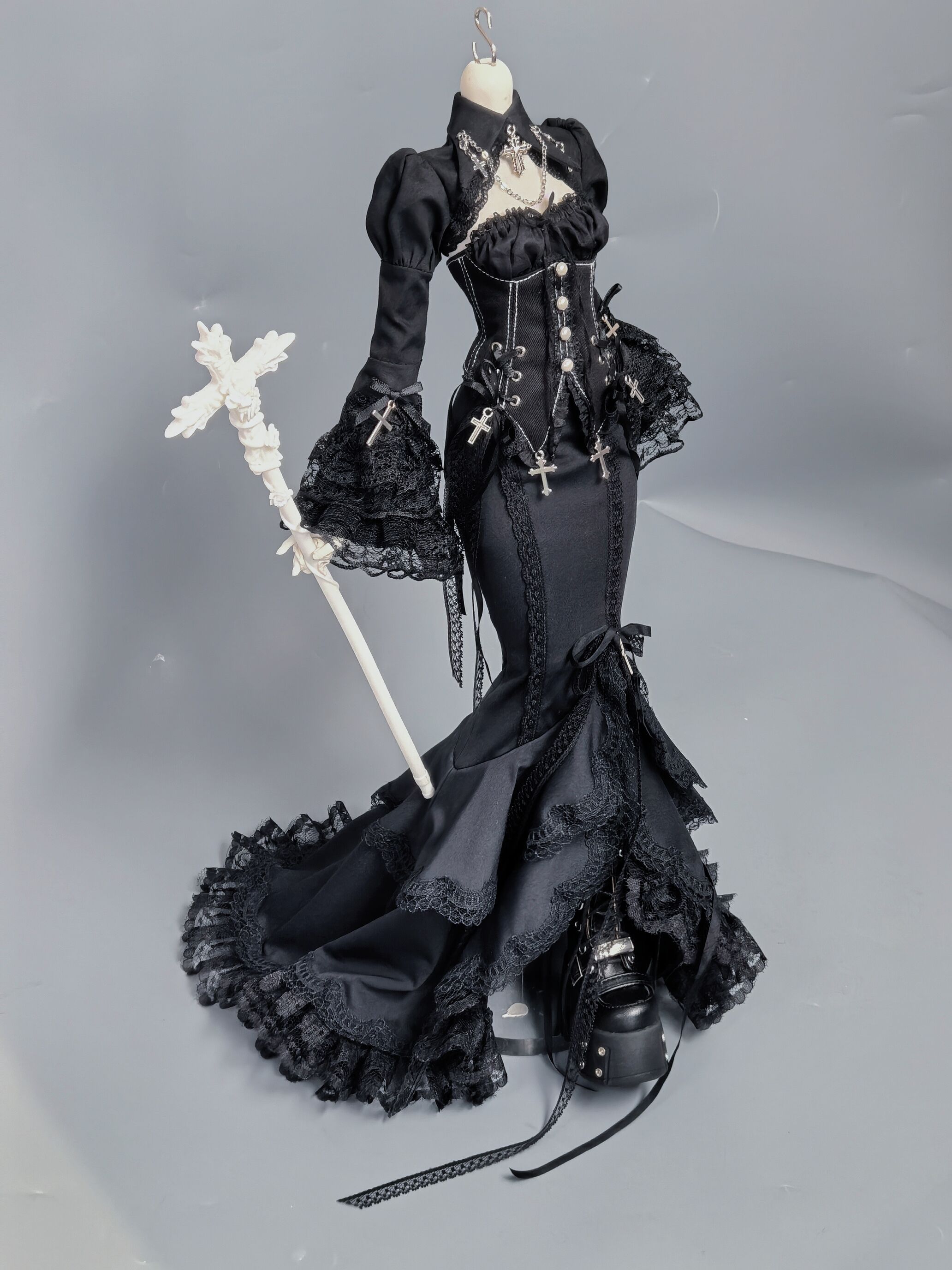 期間限定】古堡女爵 Long Skirt Set：White（40cm対応） ｜DOLK（ドルク）