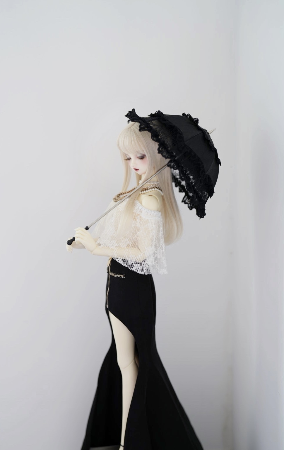 DOLK×CRUSH 特別受注】Lily Lace Parasol Black＋Handle(I:Black