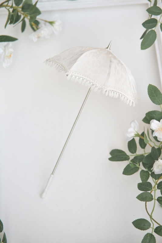 DOLK×CRUSH 特別受注】Lilyth Fringe Parasol White＋Handle(I:White