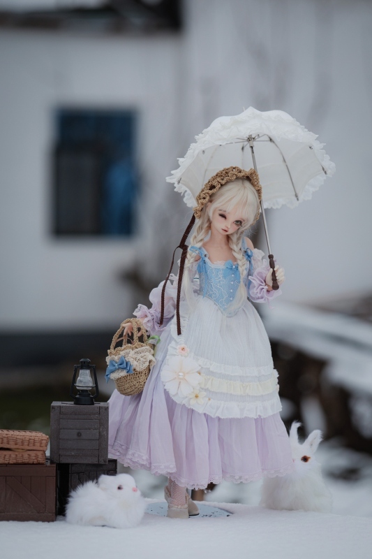 DOLK×CRUSH 特別受注】Tulip Lace Parasol White＋Handle(I:Brown
