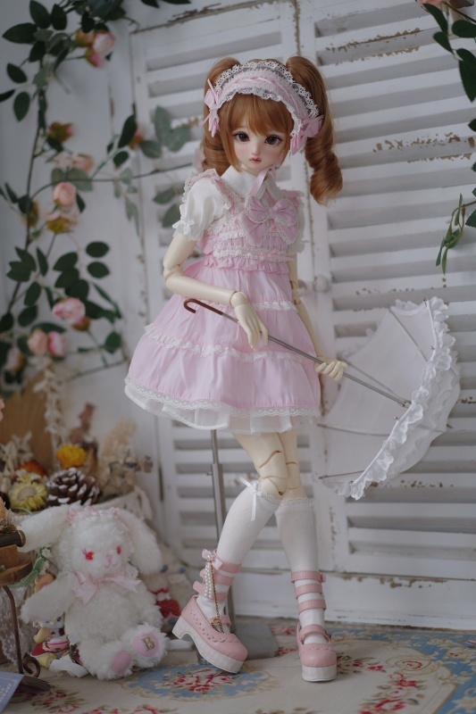 DOLK×CRUSH 特別受注】Tulip Lace Parasol White＋Handle(I:Brown