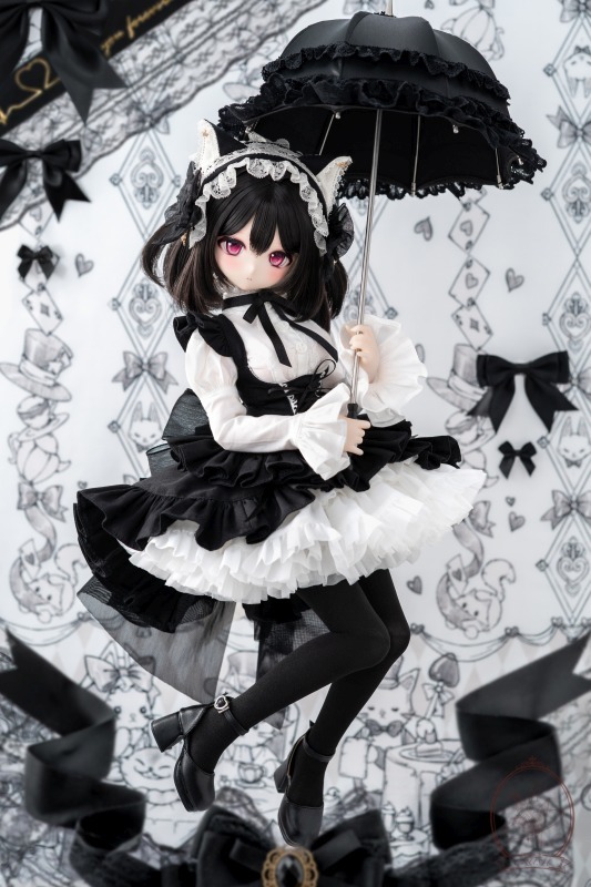 DOLK×CRUSH 特別受注】Tulip Lace Parasol Black＋Handle(I:Black