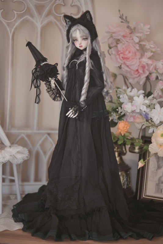 DOLK×CRUSH 特別受注】Tulip Lace Parasol Black＋Handle(I:Black