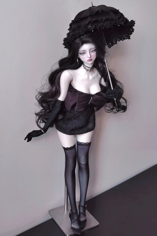 DOLK×CRUSH 特別受注】Tulip Lace Parasol Black＋Handle(I:Black
