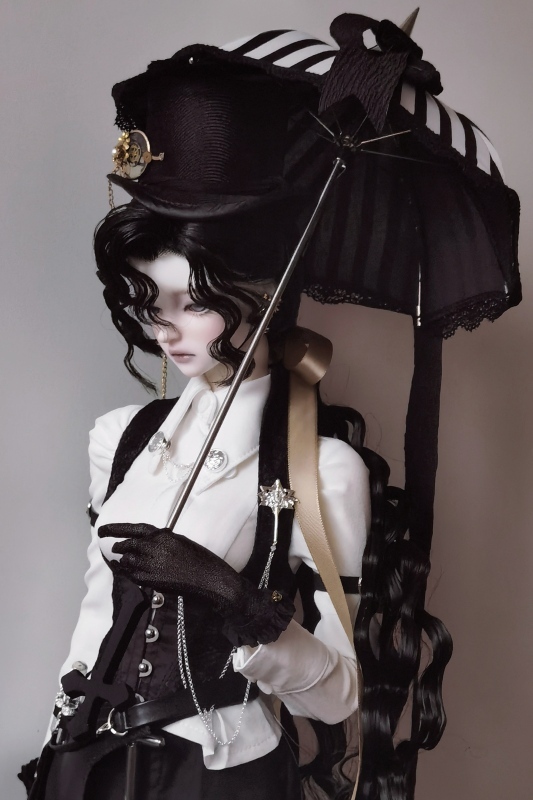 DOLK×CRUSH 特別受注】Lilyth Stripe Parasol White＆Black＋Handle(十
