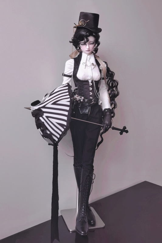DOLK×CRUSH 特別受注】Lilyth Stripe Parasol White＆Black＋Handle(十