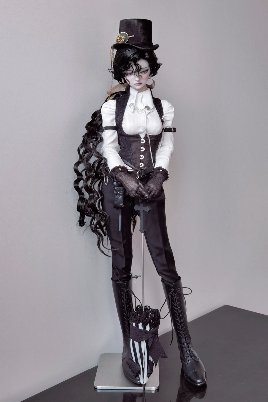 DOLK×CRUSH 特別受注】Lilyth Stripe Parasol White＆Black＋Handle(十