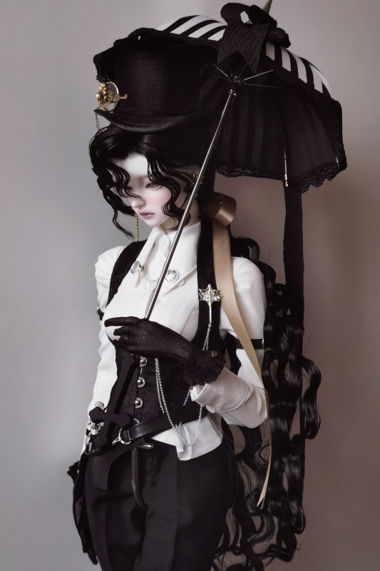 DOLK×CRUSH 特別受注】Lilyth Stripe Parasol White＆Black＋Handle(十