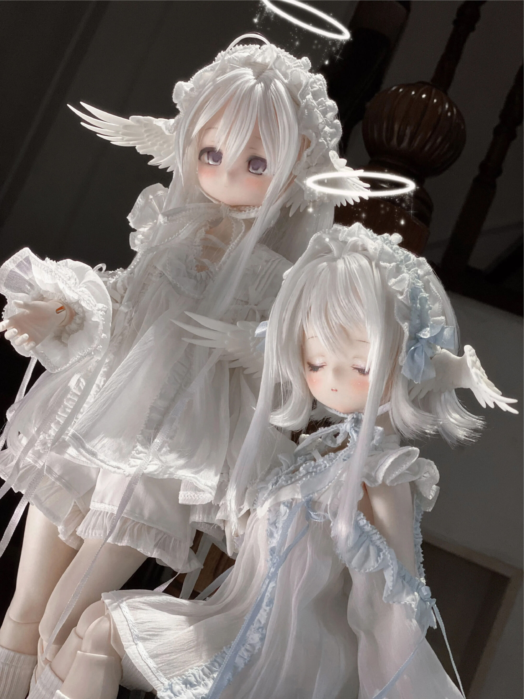 期間限定】天使の翼耳：ピュアホワイト（40cm,MDD,MSD対応）（MSD