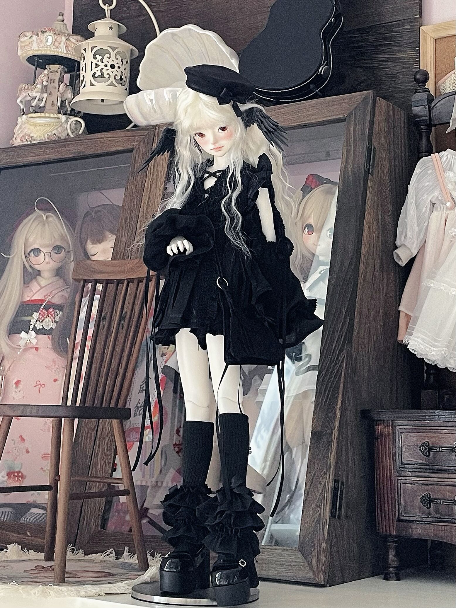 期間限定】天使の翼耳：ピュアホワイト（40cm,MDD,MSD対応）（MSD