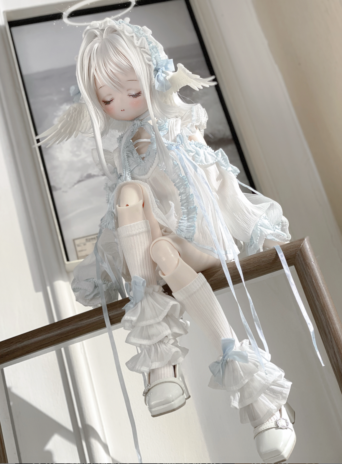 期間限定】天使の翼耳：ピュアホワイト（40cm,MDD,MSD対応）（MSD