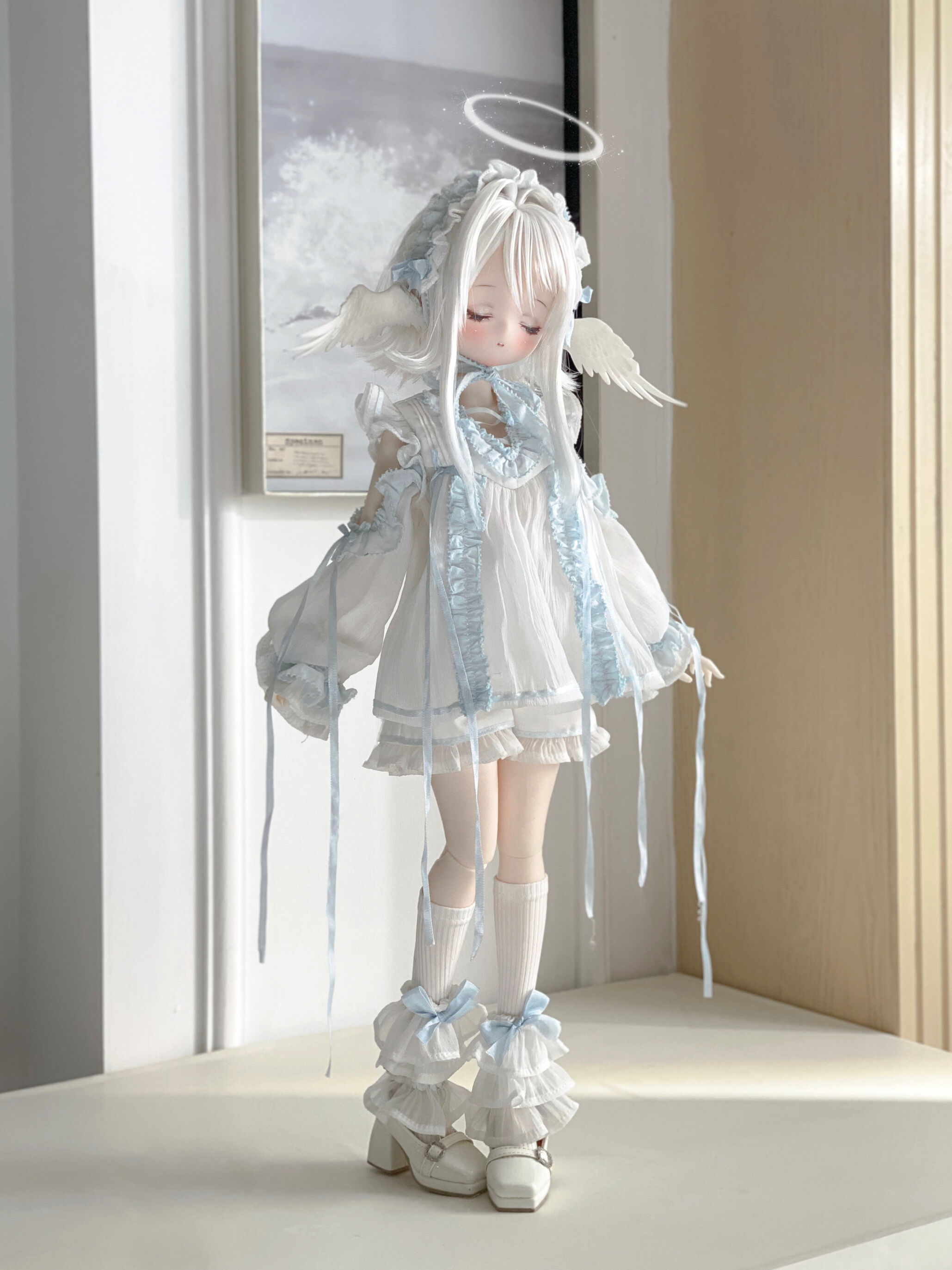 期間限定】天使の翼耳：ピュアブラック（40cm,MDD,MSD対応）（MSD