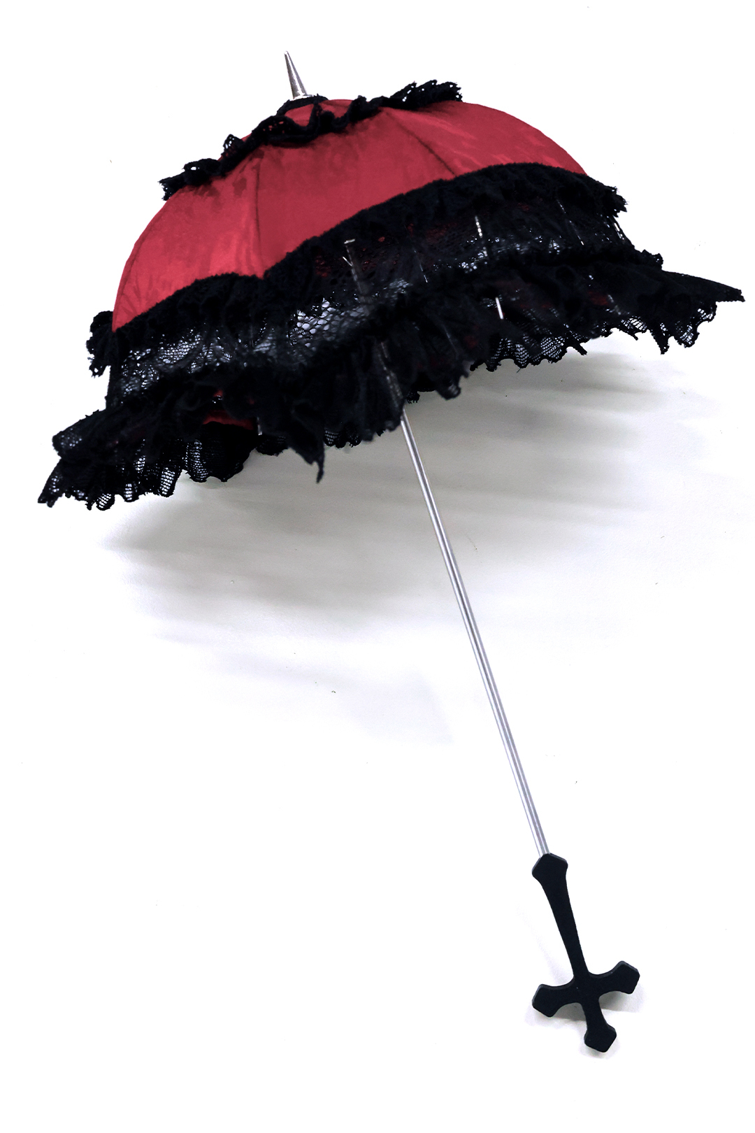 DOLK×CRUSH 特別受注】Lily Lace Parasol Red＆Black＋Handle(十:Black