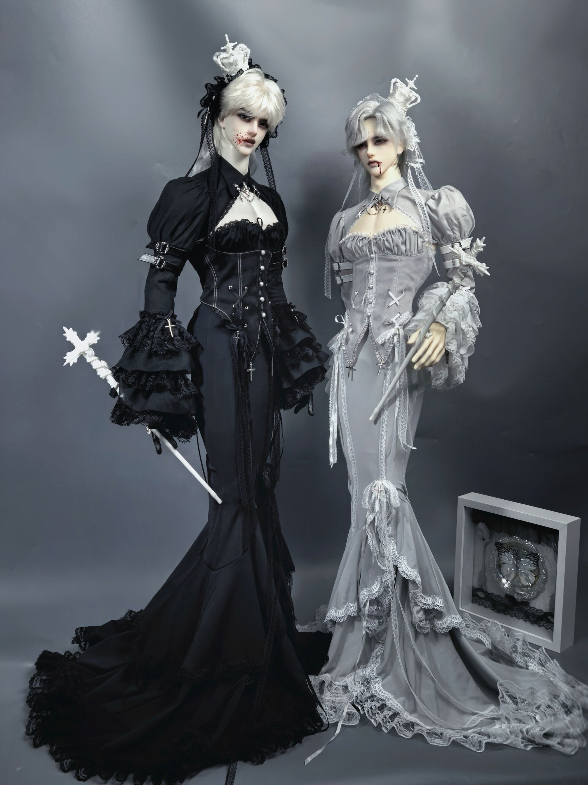 期間限定】古堡女爵 Boy Size Long Skirt Set：black（40cm big 対応