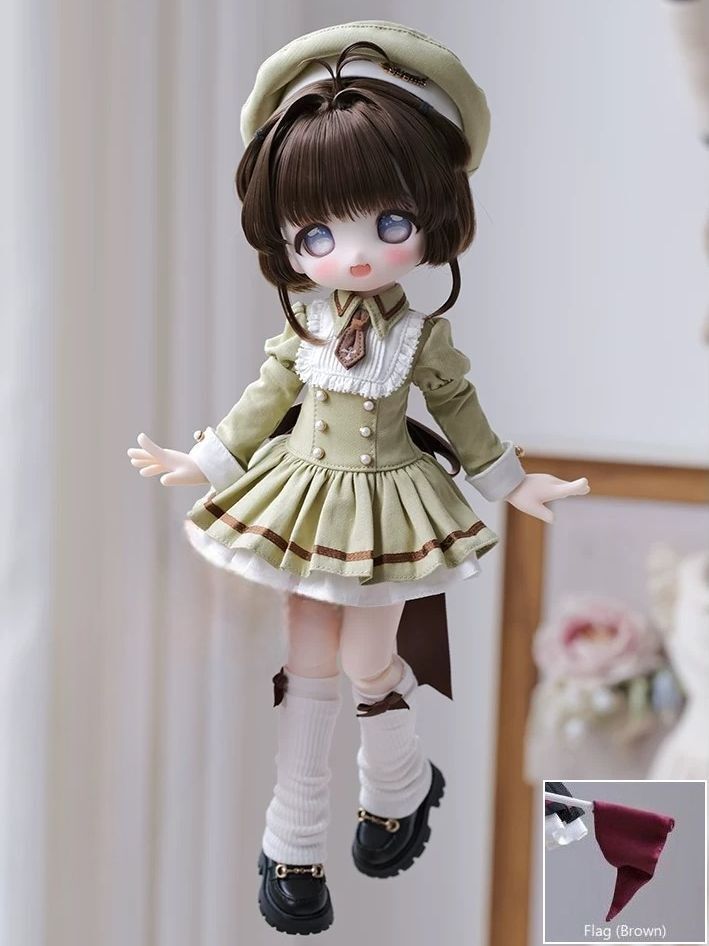 期間限定】少女指挥部 棍六 Green(低腰版.四分帽) + Flag(Brown)｜DOLK