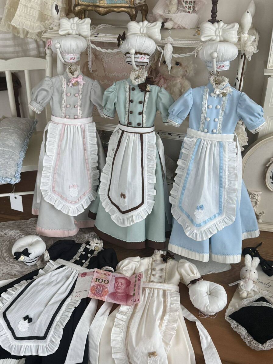 パティスリーシェフドレスセット：ミント（40cm,MDD対応サイズ）（MSD