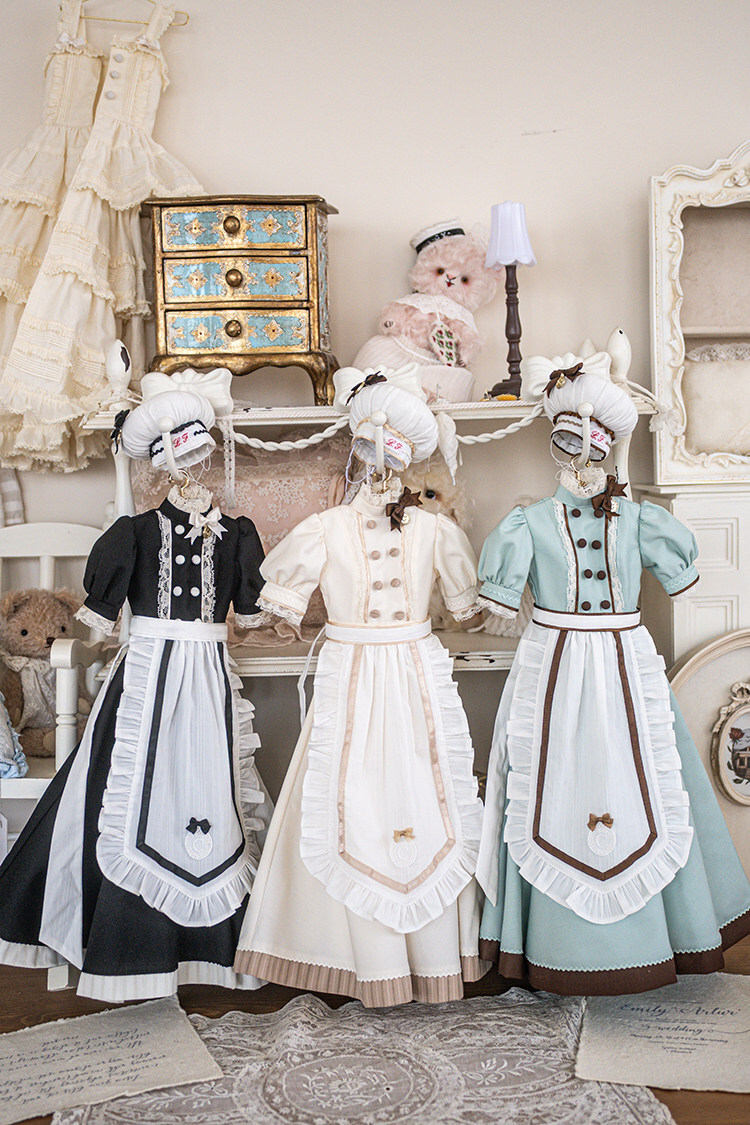 る*☆様 ディーラー（Milk Doll）様 MSD・休日子サイズドレスセット パティスリーシェフドレスセット：ミント（40cm,MDD対応サイズ）（MSD