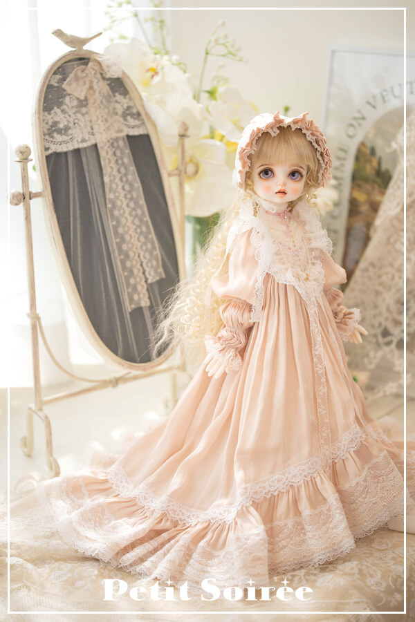 数量＆期間限定】French doll dress (for MSD): Beige（MSD・DSD