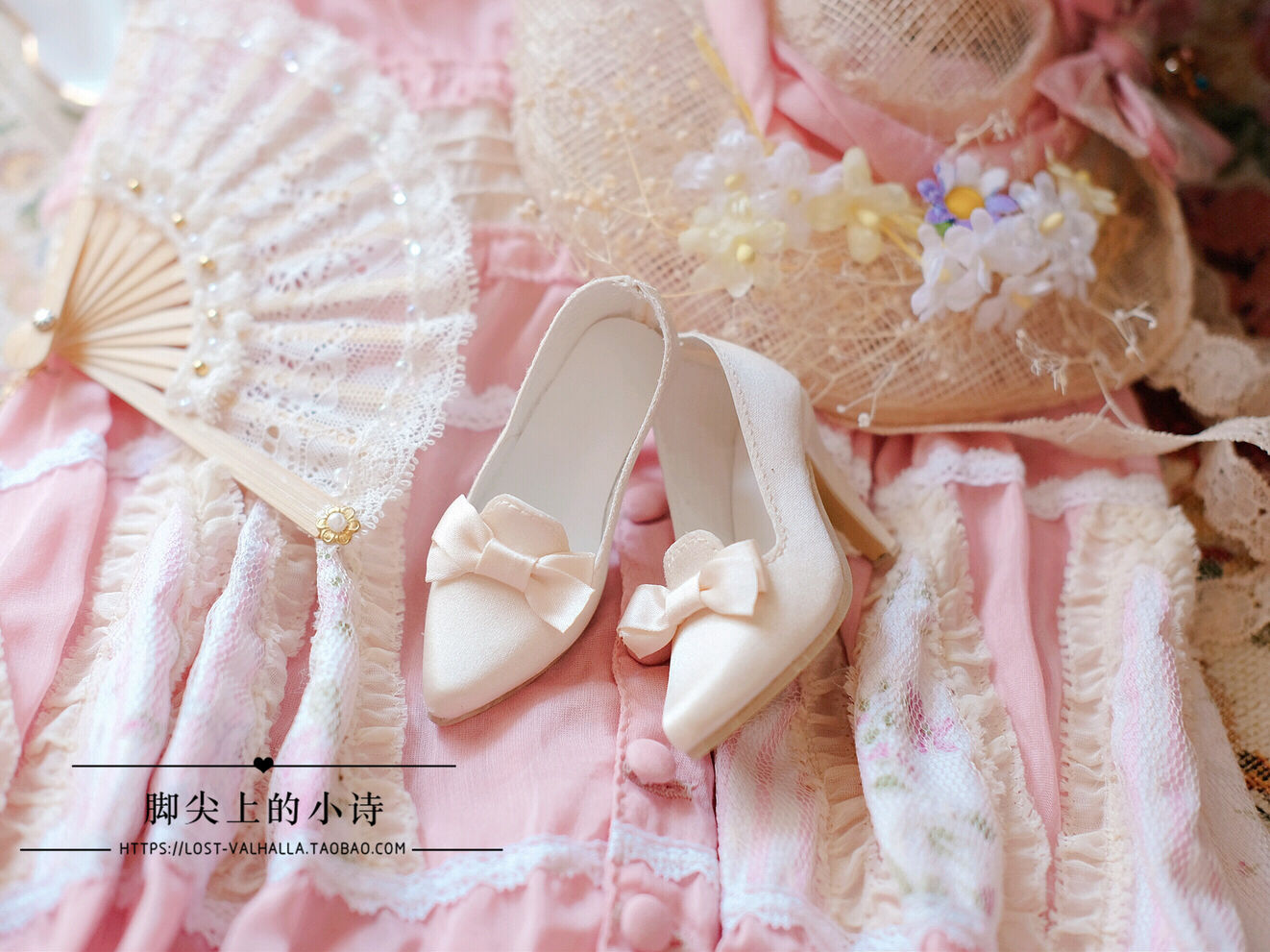 Rococo Classic heels (White) 60cmGirl DD/SDGr,16ヒール足｜DOLK