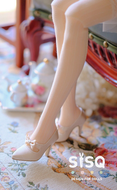 Rococo Classic Ribbon heels (White) 60cmGirl DD/SDGr,16ヒール足