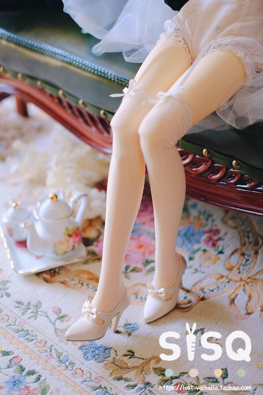 Rococo Classic Ribbon heels (White) 60cmGirl DD/SDGr,16ヒール足