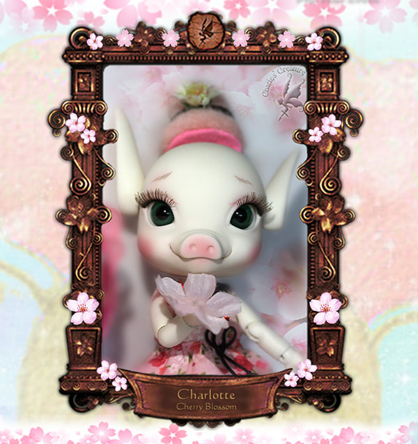 Charlotte Cherry Blossom, pig anthro BJD 14cm Tiny BJD｜DOLK（ドルク）