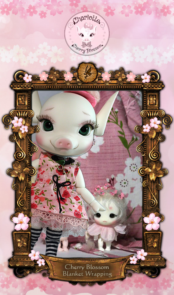 Charlotte Cherry Blossom, pig anthro BJD 14cm Tiny BJD｜DOLK（ドルク）