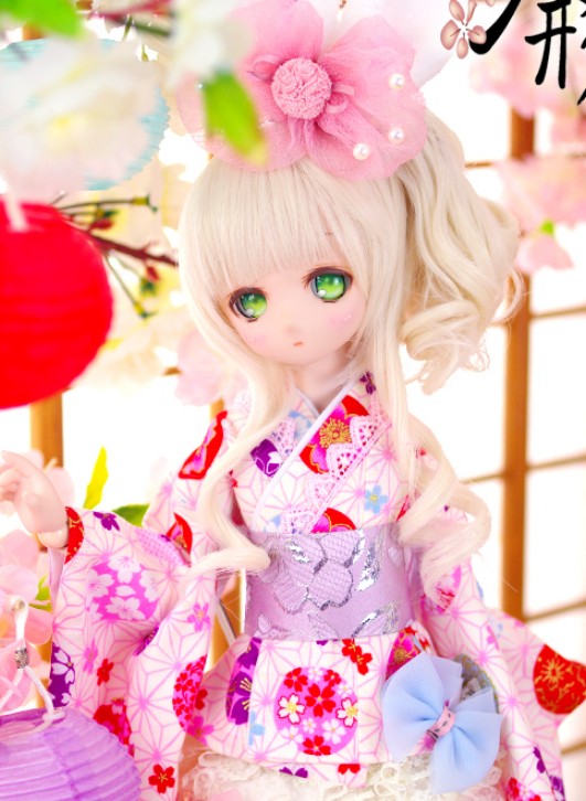 都会ノ裏路地】40~60cmドール用ミニ九尾(桃白)