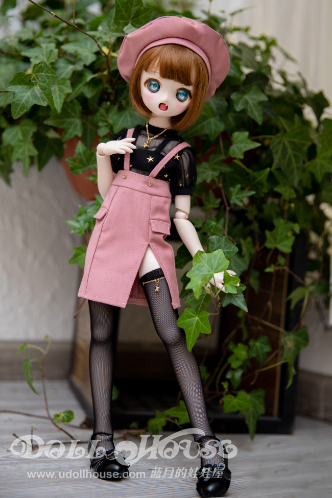 Highwaist suspenders skirt Set(Pink×Black) 40cm(MSD/MDD)｜DOLK