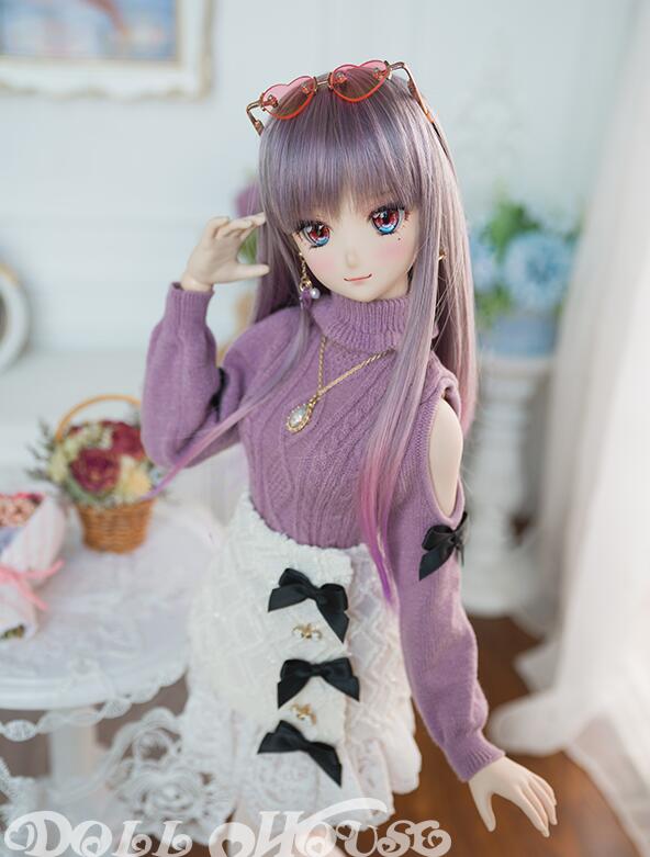 肩出しタートルネックセーター(lavender /Black ribbon) 60cmGirl(SD16