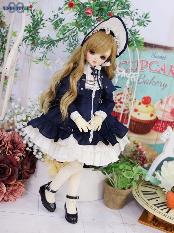 MSD]Antique cape dress(Navy) -Holiday&MDD(8-9inch)｜DOLK（ドルク）