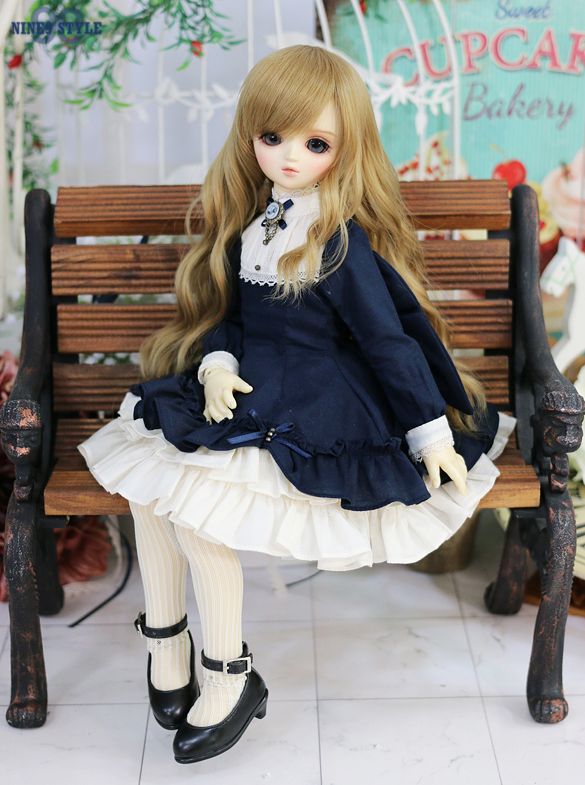 MSD]Antique cape dress(Navy) -Holiday&MDD(8-9inch)｜DOLK（ドルク）