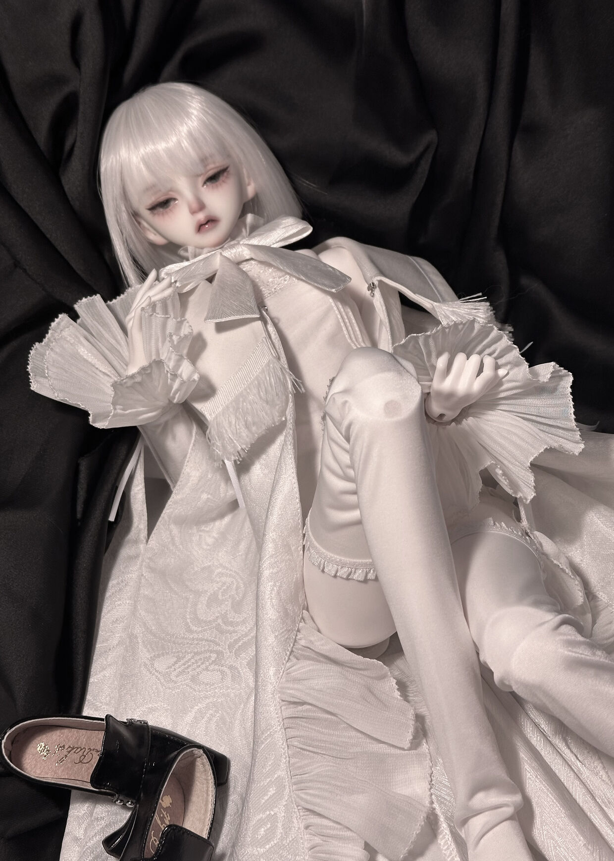 旧梦陈列馆】ドレスセット『月隠』純白40cm（MSD・MiniDD）｜DOLK
